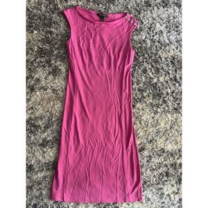 Lauren Ralph Lauren Pink Sheath Dress Sz 4 Viscose Blend Barbie Office Career